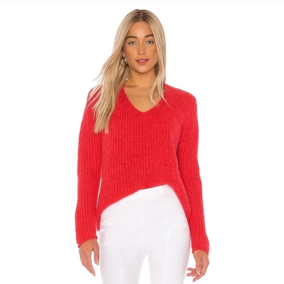 Rag&Bone - Joseph V-Neck Sweater - Papaya - M - Picture 3 of 12